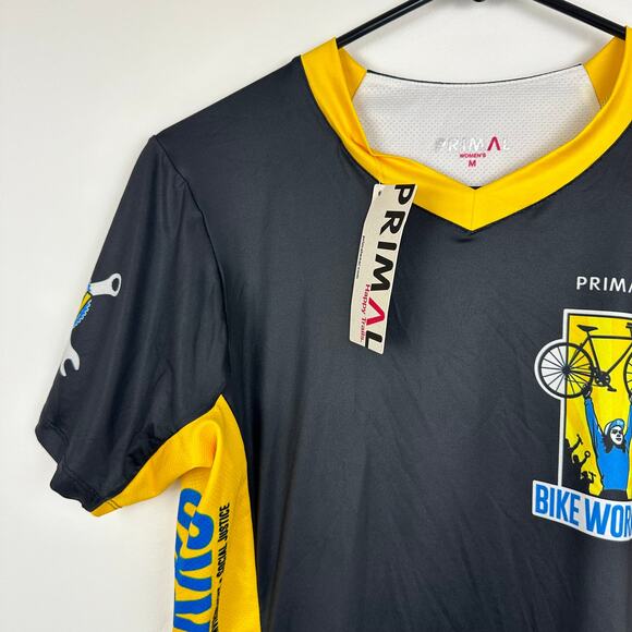 NWT Primal Wear Womens Cycling Bike Short Sleeve Black/Yellow MTB Jersey Medium - Picture 3 of 11